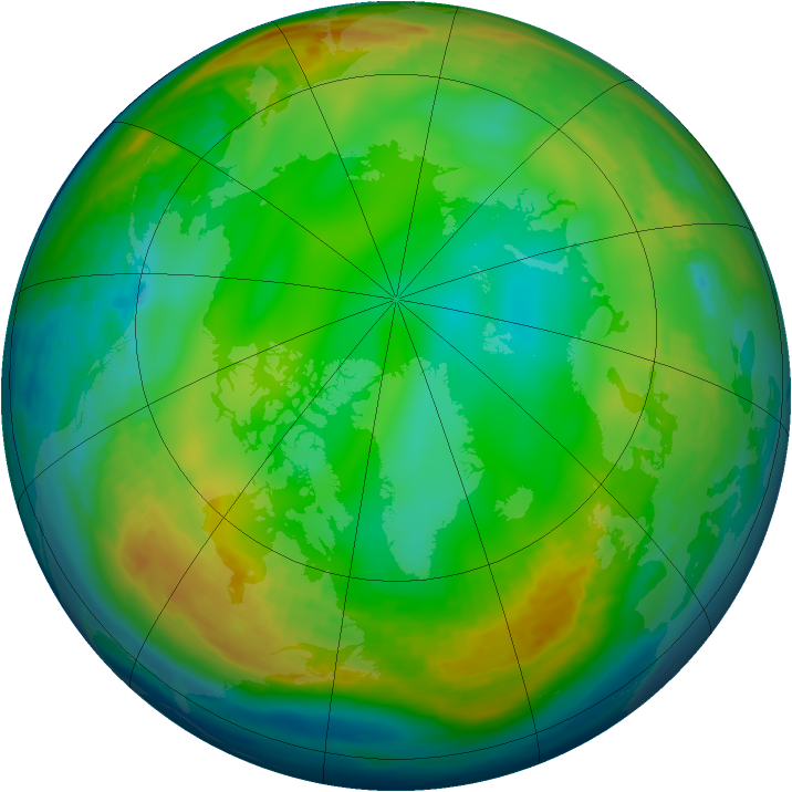 Arctic ozone map for 20 December 1989